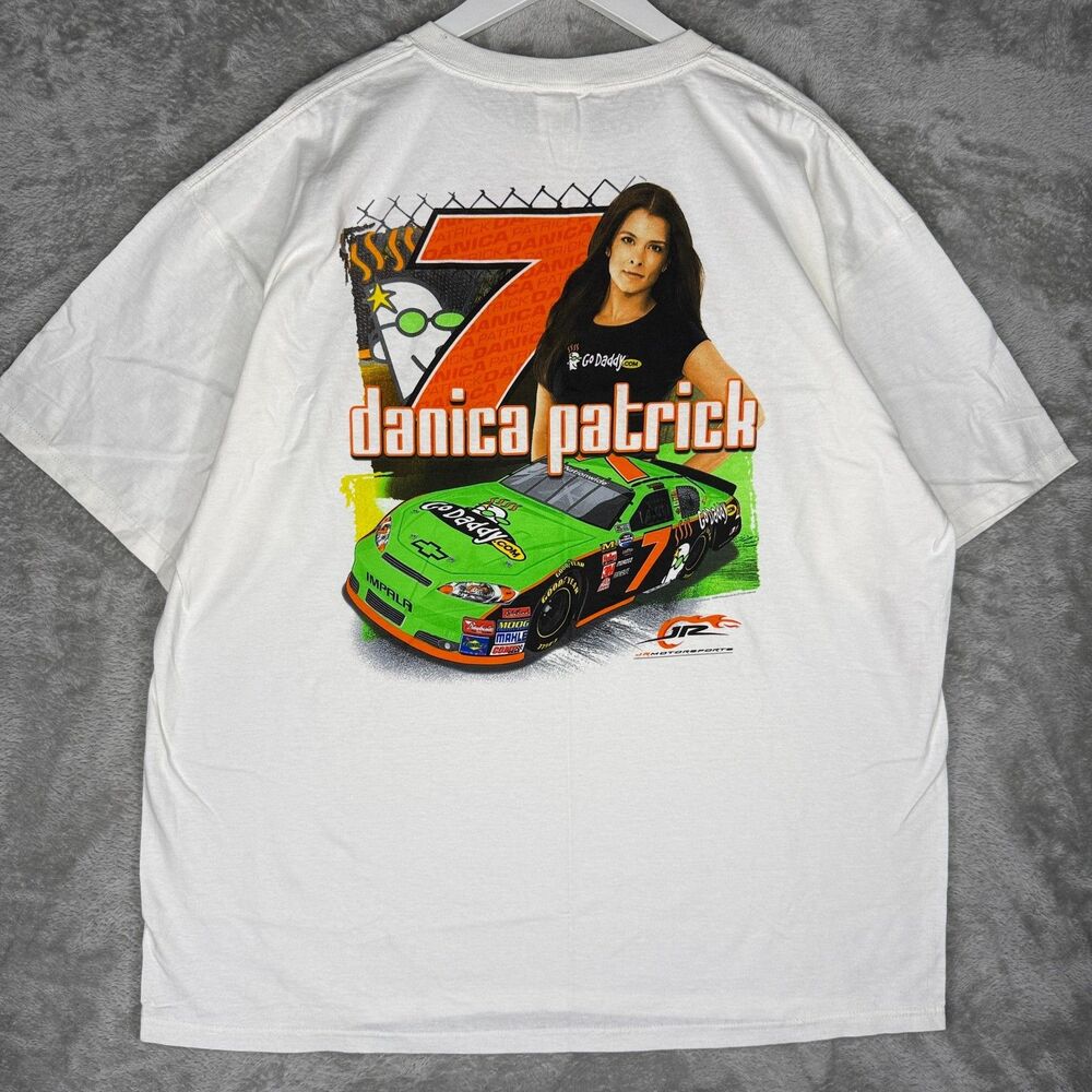 Vtg Danica Patrick Nascar T-Shirt Mens 2XL Go Daddy Nationwide Series Chase Y2K